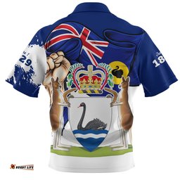 Western Australia Power Pride And Heritage Crest Zip Polo Shirt
