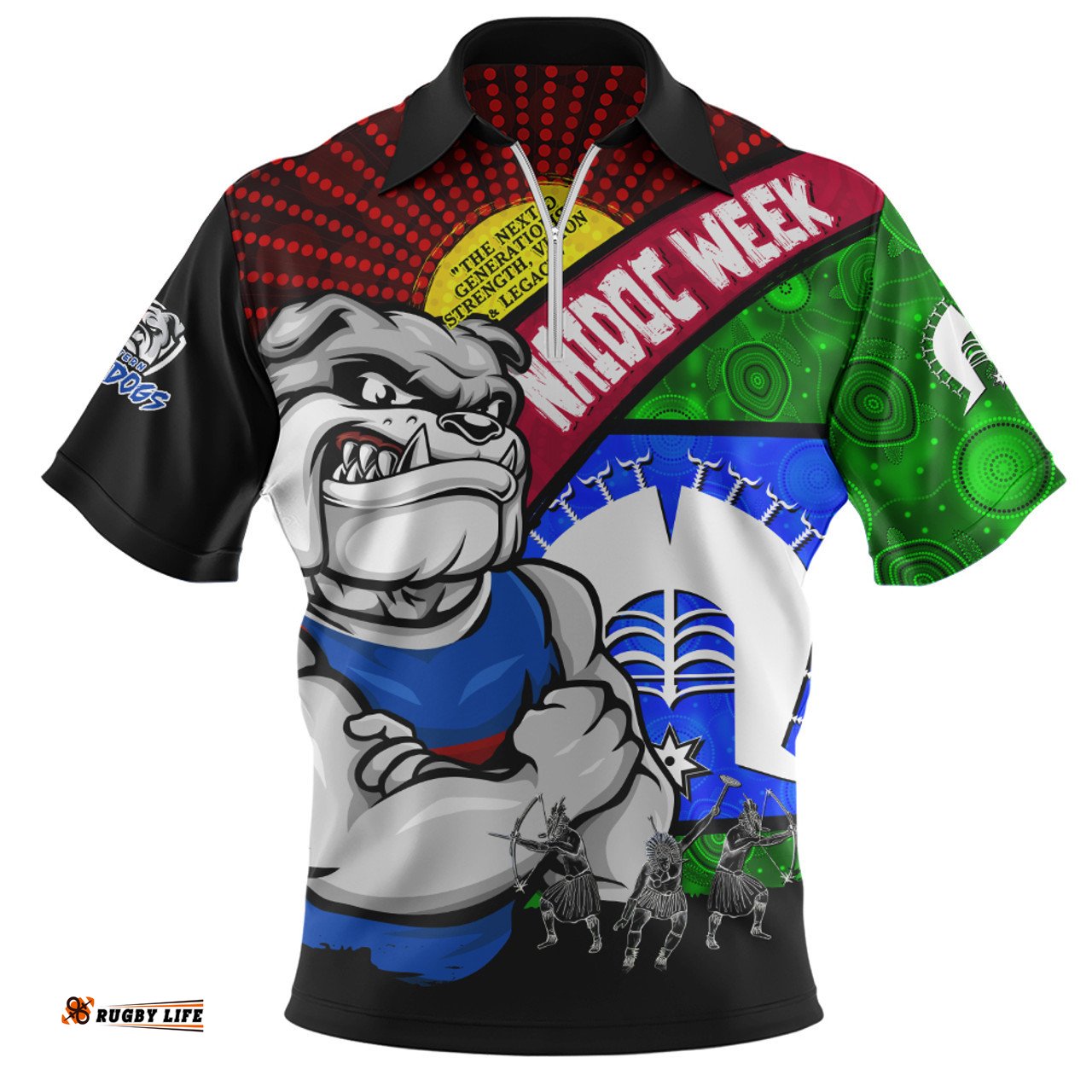 Western Bulldogs NAIDOC Week Pride Edition Zip Polo Shirt