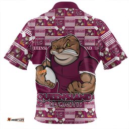 Queensland Maroons Champions Pride Comic Style Zip Polo Shirt
