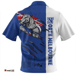 North Melbourne Burning Passion Of Power Scratch Style Zip Polo Shirt