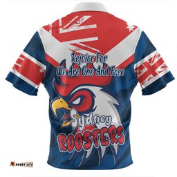 Sydney Roosters Happy Australia Day We Are One And Free Zip Polo Shirt