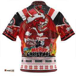 St. George Illawarra Dragons Christmas Custom Dragons Santa Aussie Big Things Zip Polo Shirt