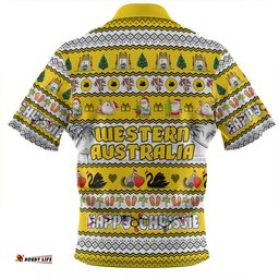 Western Australia Christmas Custom Happy Chrissie Ugly Style Zip Polo Shirt