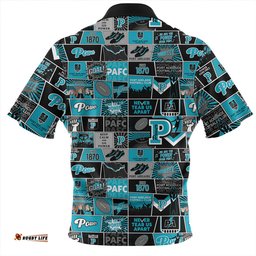 Port Adelaide Legacy Of The Pride Comic Style Zip Polo Shirt