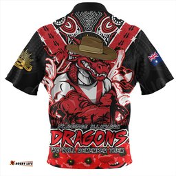 St. George Illawarra Dragons Ripped Legacy Of The Game The ANZAC Spirit Lives On Zip Polo Shirt