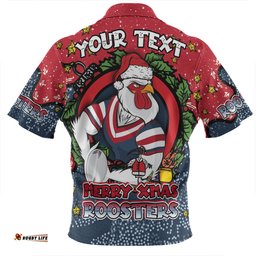 Sydney Roosters Christmas Custom Merry Christmas Our Beloved Team With Aboriginal Dot Art Pattern Zip Polo Shirt
