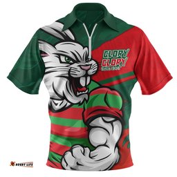 South Sydney Rabbitohs Defend The Pride Zip Polo Shirt