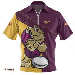 Queensland Maroons Custom Team Of Us Die Hard Fan Supporters Zip Polo Shirt