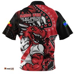 St. George Illawarra Dragons NAIDOC Indigenous Warrior Spirit Zip Polo Shirt