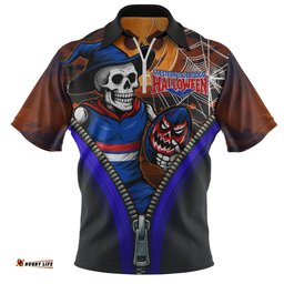 Western Bulldogs Halloween Night Reaper Zipper Zip Polo Shirt