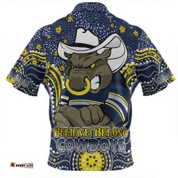 North Queensland Cowboys Custom Custom With Aboriginal Inspired Style Of Dot Painting Patterns Zip Polo Shirt