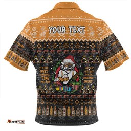 Wests Tigers Christmas Custom Chrissie Spirit Zip Polo Shirt