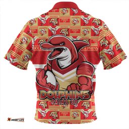 Redcliffe Dolphins Champions Pride Comic Style Zip Polo Shirt