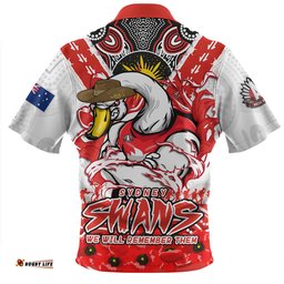 Sydney Swans Ripped Legacy Of The Game The ANZAC Spirit Lives On Zip Polo Shirt
