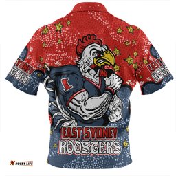 Sydney Roosters Custom Team With Dot And Star Patterns For Tough Fan Zip Polo Shirt