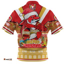 Redcliffe Dolphins Christmas Custom Redcliffe Dolphins Santa Aussie Big Things Zip Polo Shirt