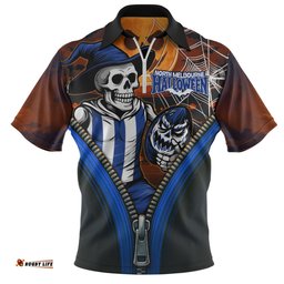 North Melbourne Halloween Night Reaper Zipper Zip Polo Shirt