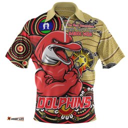 Redcliffe Dolphins Spirit Of NAIDOC Series Zip Polo Shirt