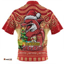 Redcliffe Dolphins Aussie Ugly Christmas For Die Hard Fan Supporters Zip Polo Shirt