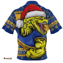 Parramatta Eels Ugly Knit Style For Christmas Game Fans Zip Polo Shirt