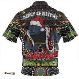 Penrith Panthers Christmas Custom Christmas Knit Patterns Vintage Jersey Ugly Zip Polo Shirt