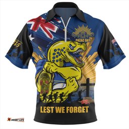 Parramatta Eels Fearless ANZAC Defender Zip Polo Shirt