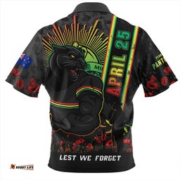 Penrith Panthers Anzac Day Lest We Forget Strong Fighting Spirit Zip Polo Shirt