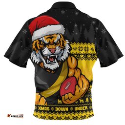 Richmond Merry Christmas Down Under Footy Power Style Zip Polo Shirt