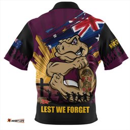Queensland Maroons Fearless ANZAC Defender Zip Polo Shirt