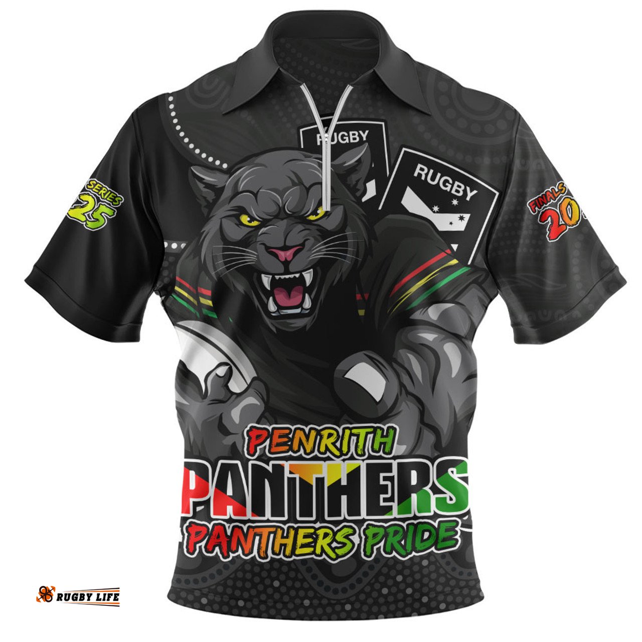 Penrith Panthers Battle For Glory Rugby Finals Edition Zip Polo Shirt