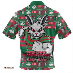 South Sydney Rabbitohs Champions Pride Comic Style Zip Polo Shirt
