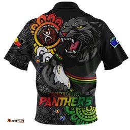 Penrith Panthers Power Through Generations NAIDOC Edition Zip Polo Shirt