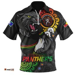 Penrith Panthers Power Through Generations NAIDOC Edition Zip Polo Shirt