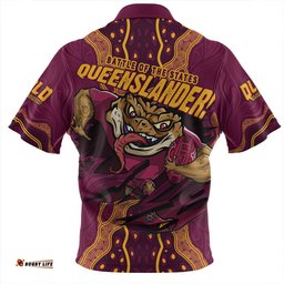 Queensland Maroons Maroon Venom QLD Strikeforce Zip Polo Shirt