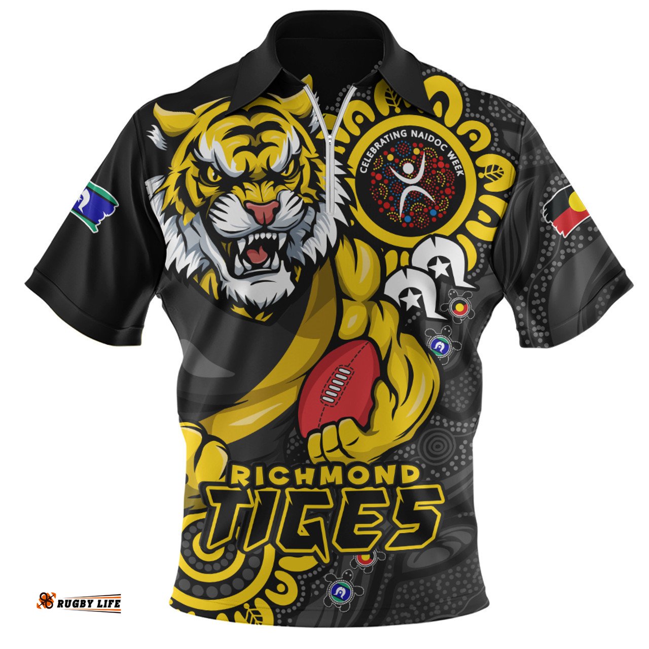 Richmond Power Through Generations NAIDOC Edition Zip Polo Shirt