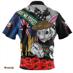 South Sydney Rabbitohs United In Spirit Anzac Day Tribute Zip Polo Shirt