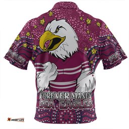 Manly Warringah Sea Eagles Custom Custom With Aboriginal Inspired Style Of Dot Painting Patterns Zip Polo Shirt