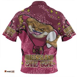 Queensland Cane Toads Custom Team With Dot And Star Patterns For Tough Fan Zip Polo Shirt
