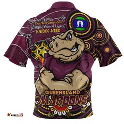 Queensland Maroons Spirit Of NAIDOC Series Zip Polo Shirt