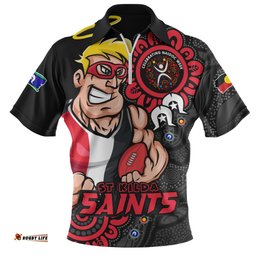 St Kilda Power Through Generations NAIDOC Edition Zip Polo Shirt