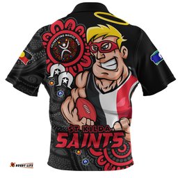 St Kilda Power Through Generations NAIDOC Edition Zip Polo Shirt