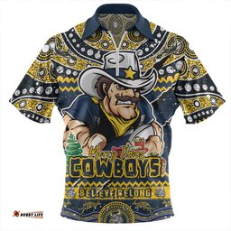 North Queensland Cowboys Aboriginal Xmas Special Ugly Christmas Style Zip Polo Shirt