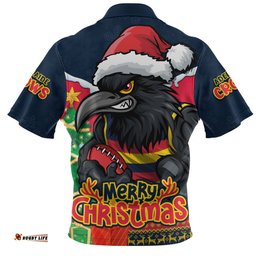 Adelaide Crows Santa Scoring Touchdown On Christmas Game Day Zip Polo Shirt