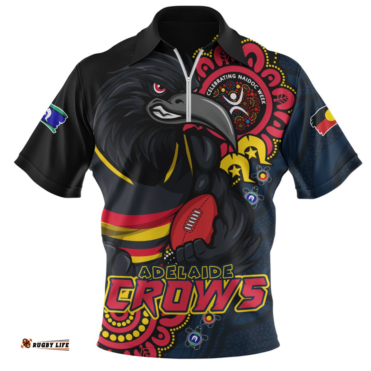 Adelaide Crows Power Through Generations NAIDOC Edition Zip Polo Shirt
