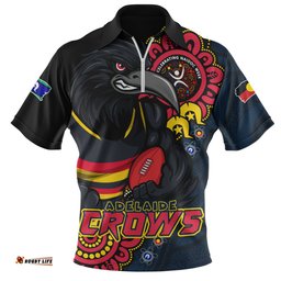 Adelaide Crows Power Through Generations NAIDOC Edition Zip Polo Shirt