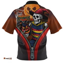 Adelaide Crows Halloween Night Reaper Zipper Zip Polo Shirt