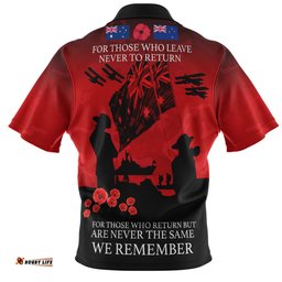 Australia Anzac Anzac Day Poppy Flowers Red Zip Polo Shirt