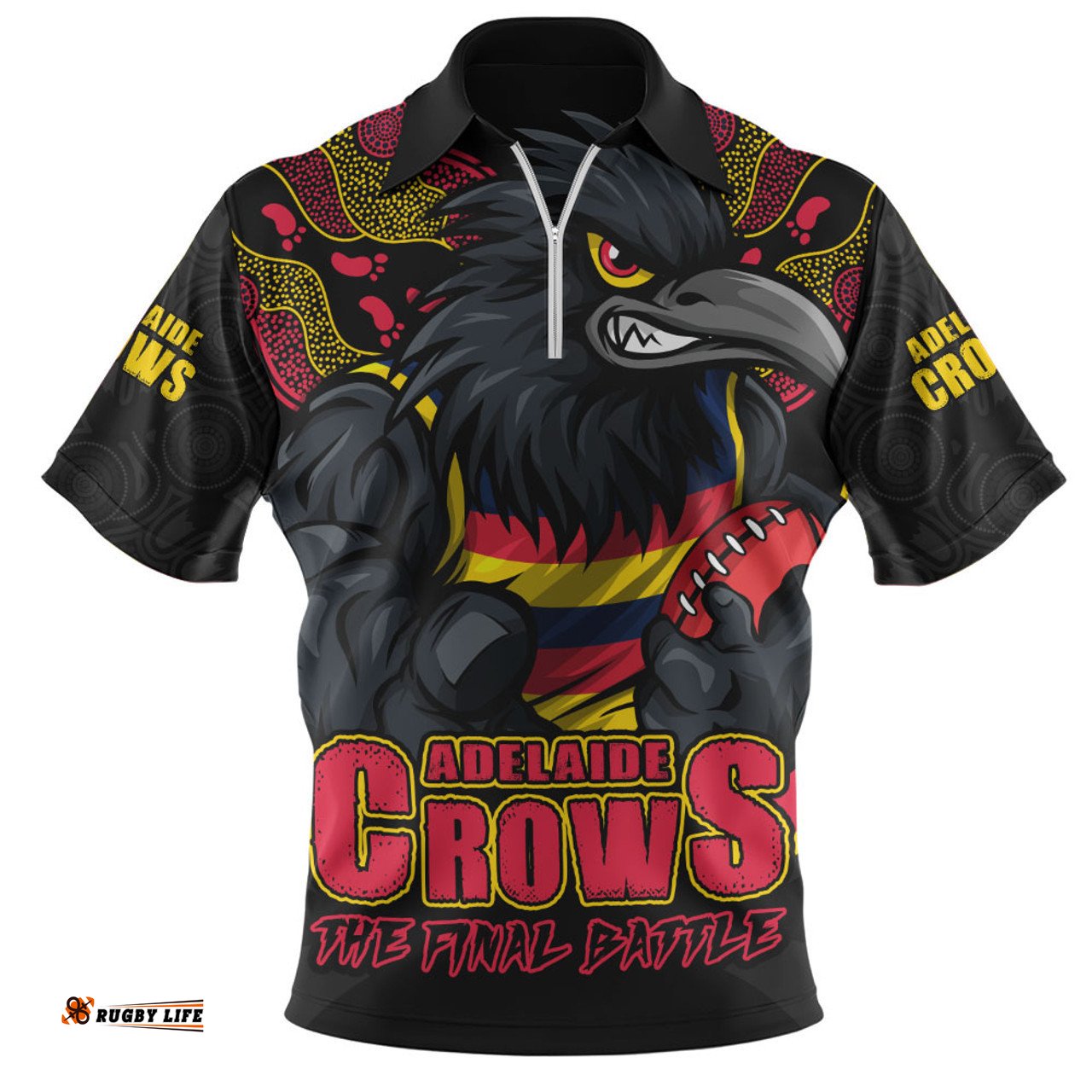 Adelaide Crows Final Clash Battle Edition Zip Polo Shirt