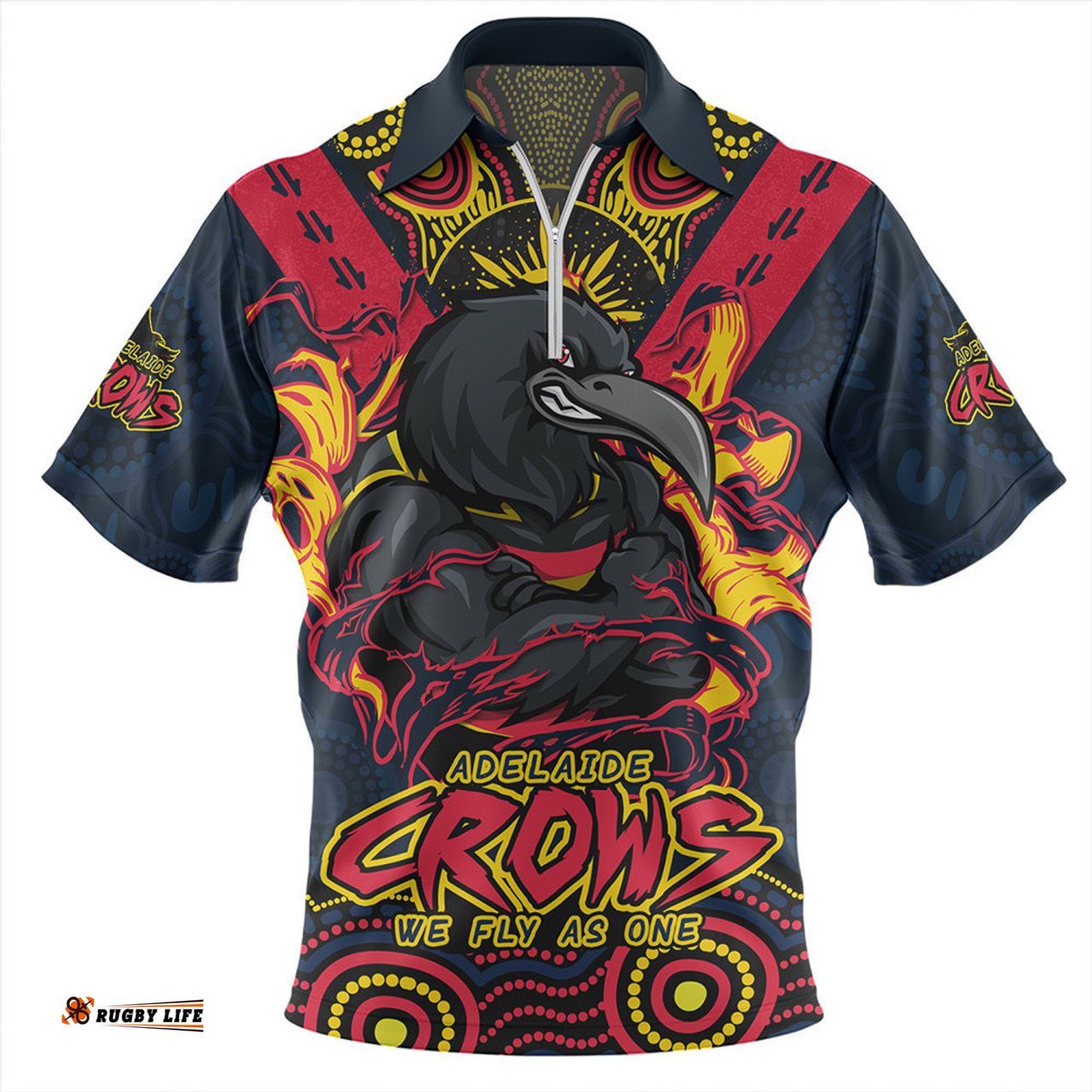 Adelaide Crows Ripped Legacy of the Game Zip Polo Shirt