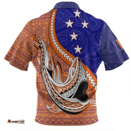 Australia South Sea Islanders New Ireland Flag With Polynesian Shark Pattern Zip Polo Shirt